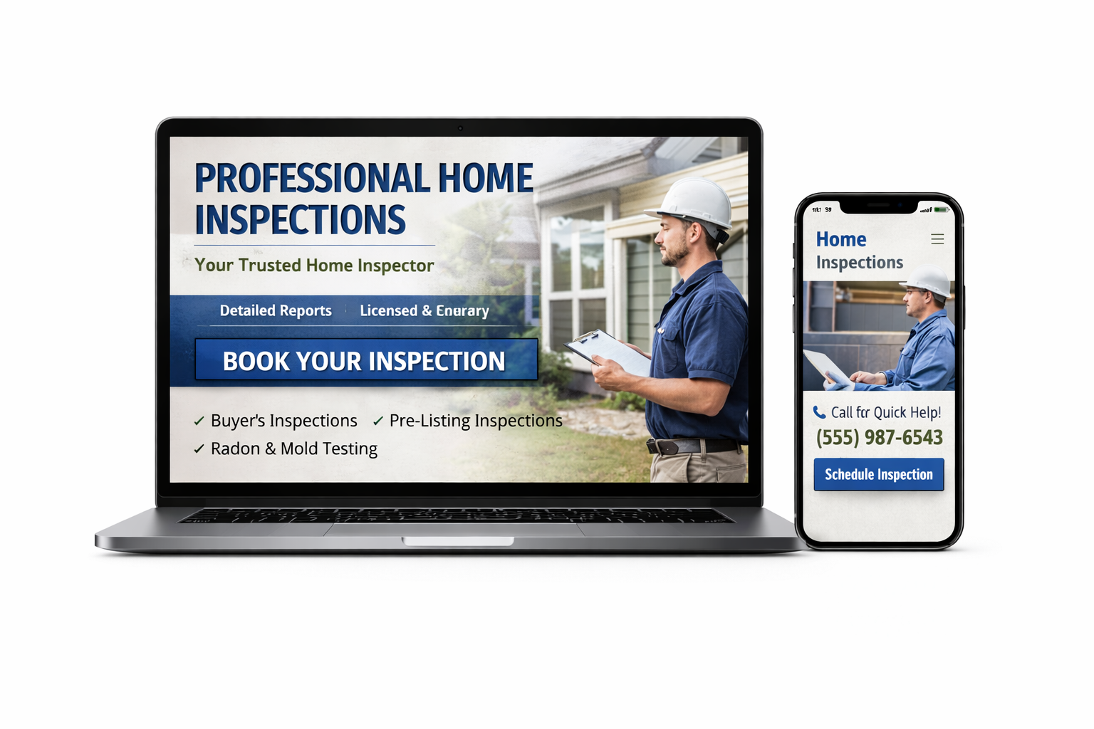 Home Inspections website mockup