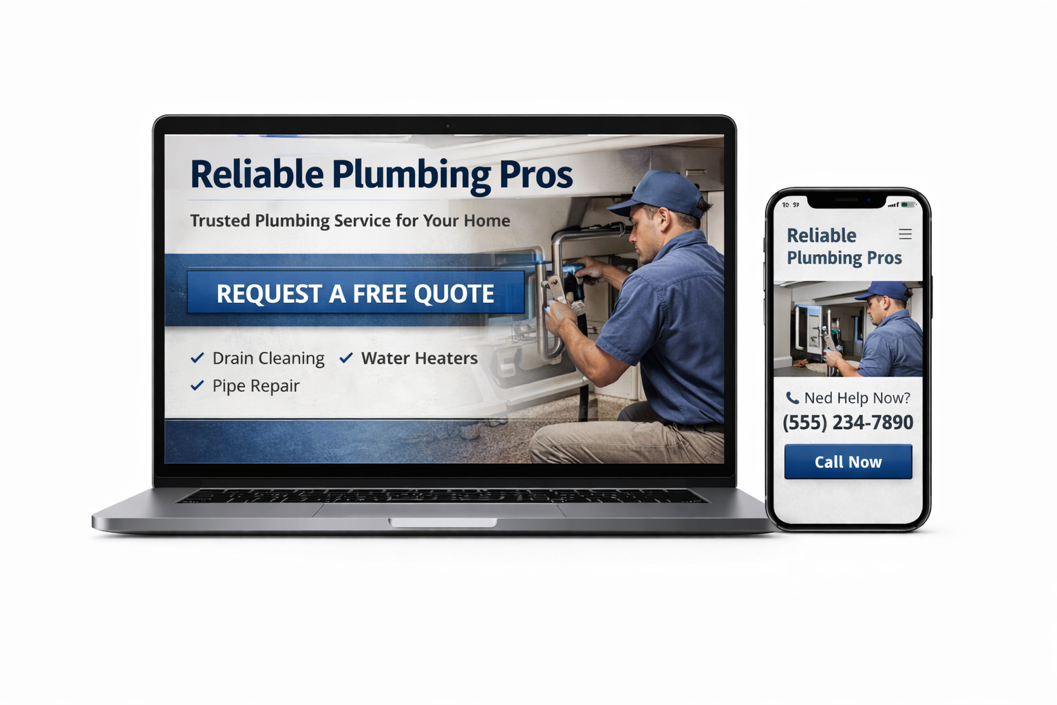 Plumbing website mockup