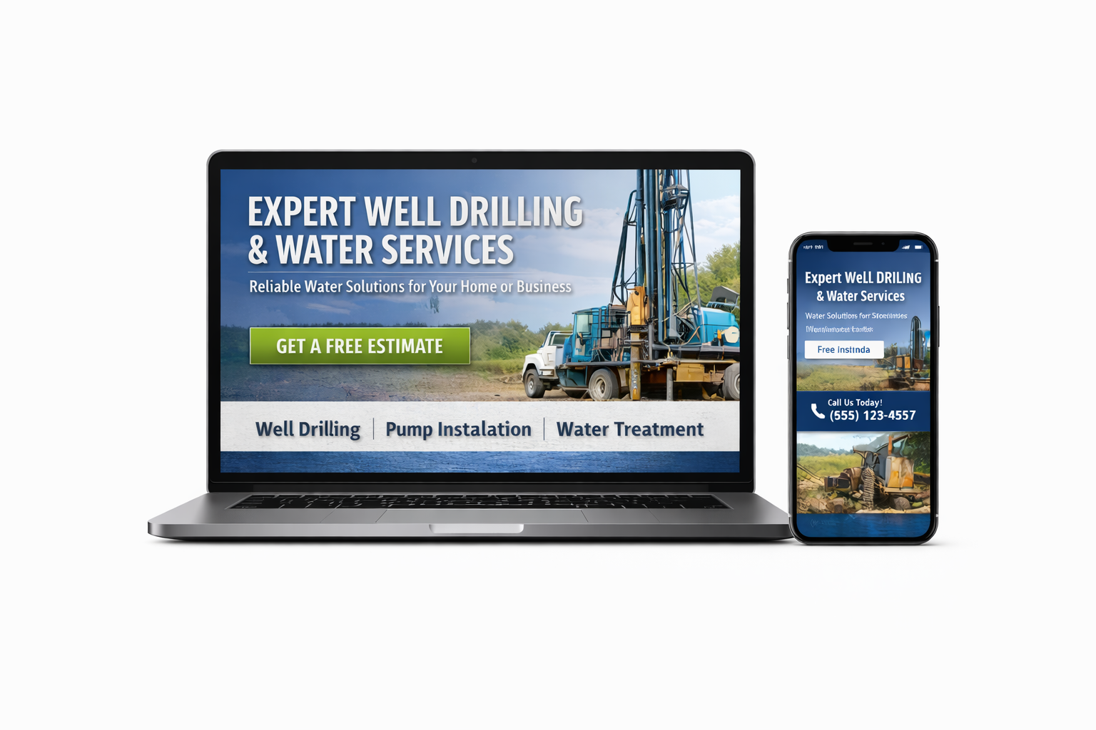 Well Drilling website mockup